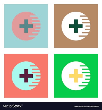 Flat icon design collection medical cross vector image