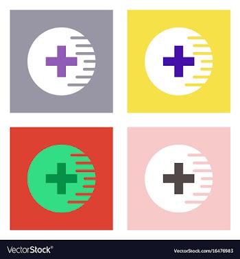 Flat icon design collection medical cross vector image