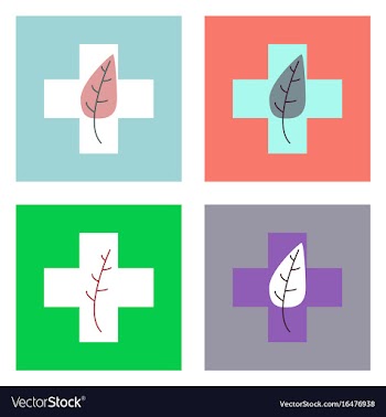 Flat icon design collection medical cross with vector image