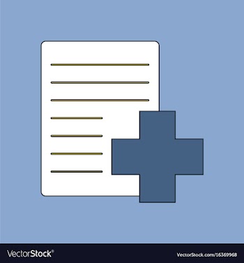 Flat icon design collection medical form with a vector image