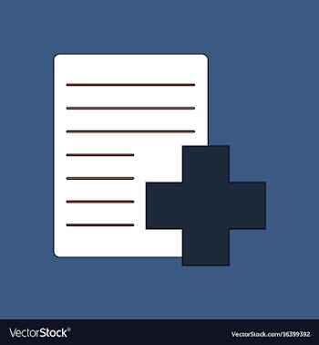 Flat icon design collection medical form with a vector image