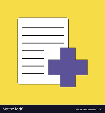 Flat icon design collection medical form with a vector image