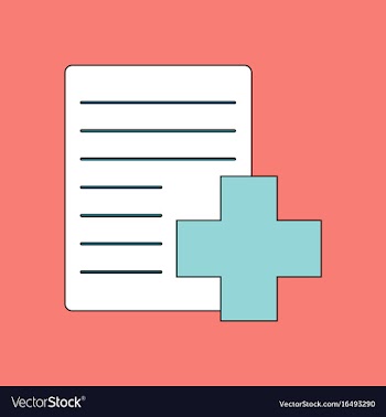 Flat icon design collection medical form with a vector image