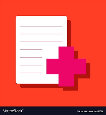 Flat icon design collection medical form with a vector image