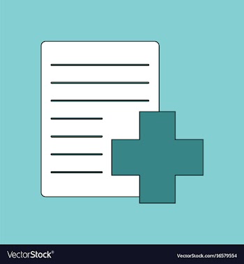 Flat icon design collection medical form with a vector image