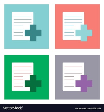 Flat icon design collection medical form with a vector image