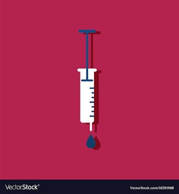 Flat icon design collection medical injection in vector image