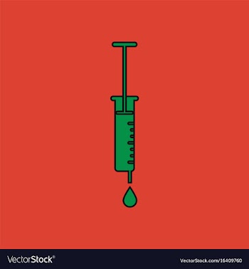 Flat icon design collection medical injection vector image