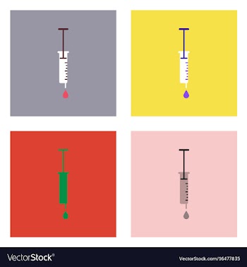 Flat icon design collection medical injection vector image