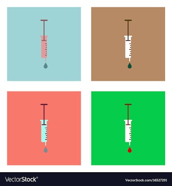 Flat icon design collection medical injection vector image