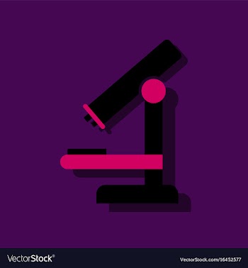 Flat icon design collection medical microscope in vector image