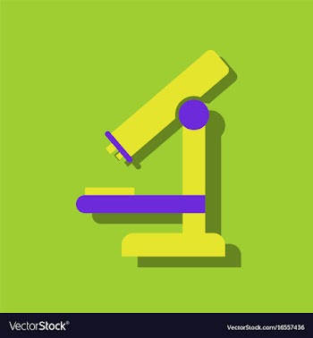 Flat icon design collection medical microscope in vector image