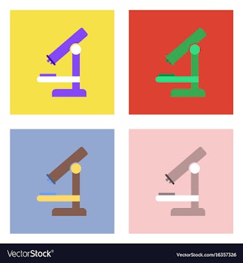 Flat icon design collection medical microscope vector image