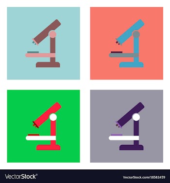 Flat icon design collection medical microscope vector image