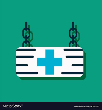 Flat icon design collection medical sign in vector image