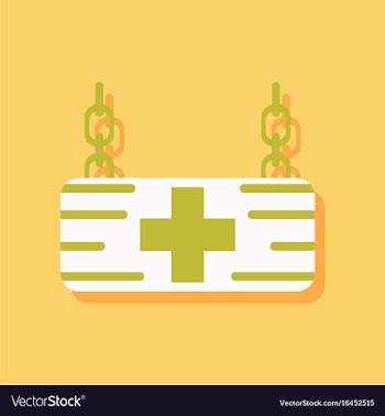 Flat icon design collection medical sign in vector image