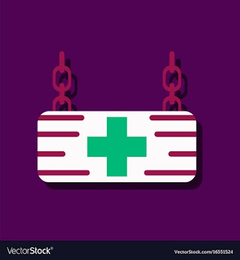 Flat icon design collection medical sign in vector image