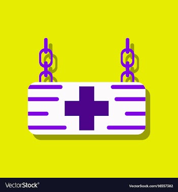 Flat icon design collection medical sign in vector image