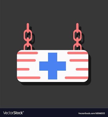 Flat icon design collection medical sign in vector image