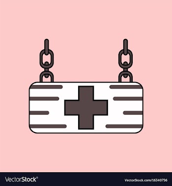 Flat icon design collection medical sign vector image