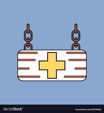 Flat icon design collection medical sign vector image