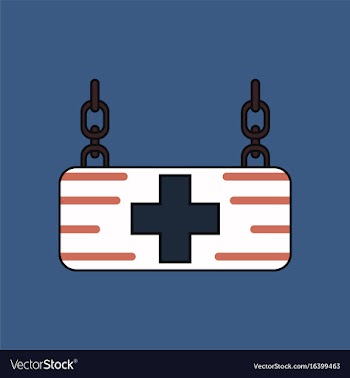 Flat icon design collection medical sign vector image