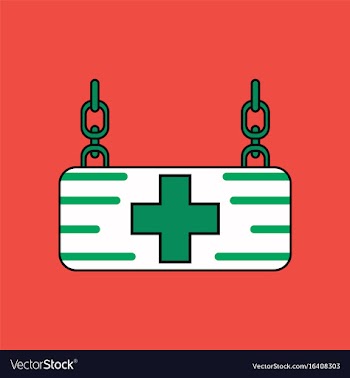 Flat icon design collection medical sign vector image