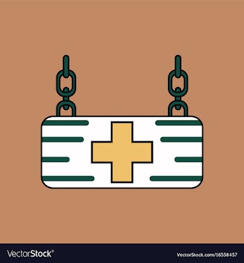 Flat icon design collection medical sign vector image