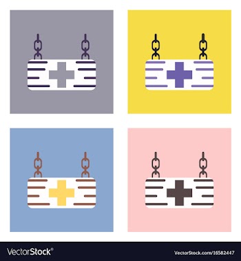 Flat icon design collection medical sign vector image