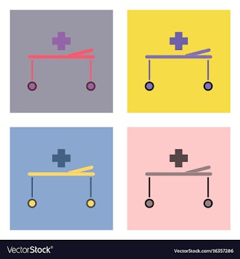 Flat icon design collection medical stretcher vector image
