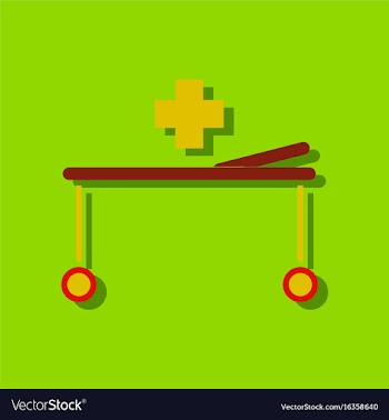 Flat icon design collection medical stretcher vector image