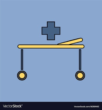 Flat icon design collection medical stretcher vector image