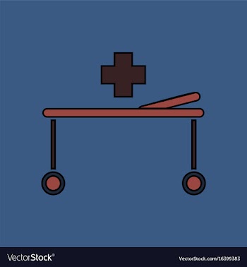 Flat icon design collection medical stretcher vector image