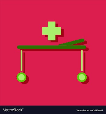 Flat icon design collection medical stretcher vector image