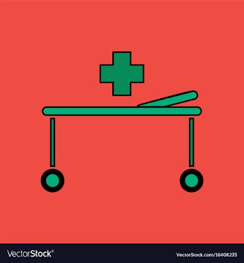Flat icon design collection medical stretcher vector image