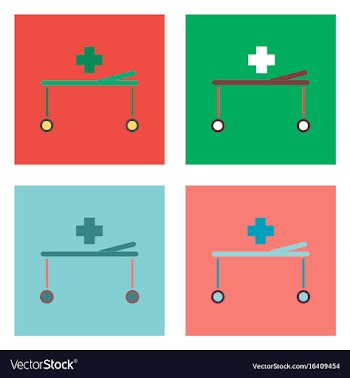 Flat icon design collection medical stretcher vector image