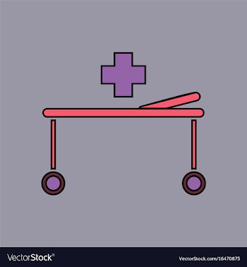 Flat icon design collection medical stretcher vector image