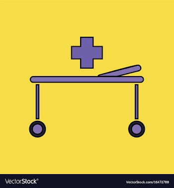 Flat icon design collection medical stretcher vector image