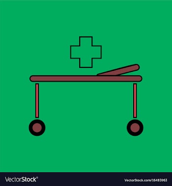 Flat icon design collection medical stretcher vector image