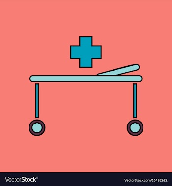Flat icon design collection medical stretcher vector image