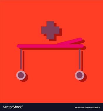 Flat icon design collection medical stretcher vector image