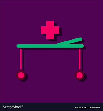 Flat icon design collection medical stretcher vector image
