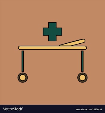 Flat icon design collection medical stretcher vector image