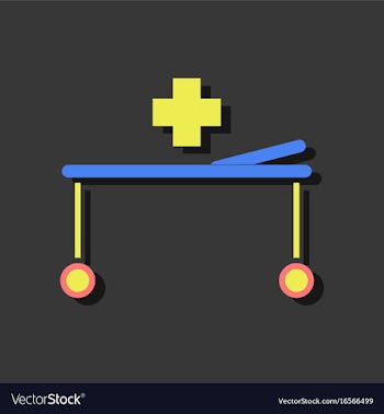 Flat icon design collection medical stretcher vector image