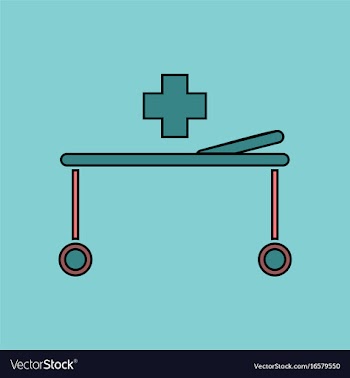 Flat icon design collection medical stretcher vector image