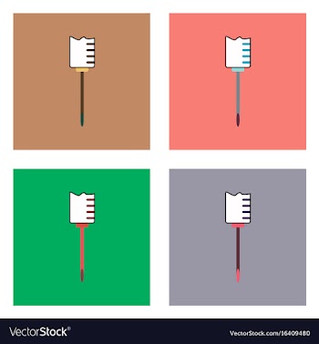 Flat icon design collection medical syringe vector image