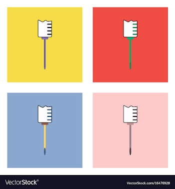 Flat icon design collection medical syringe vector image