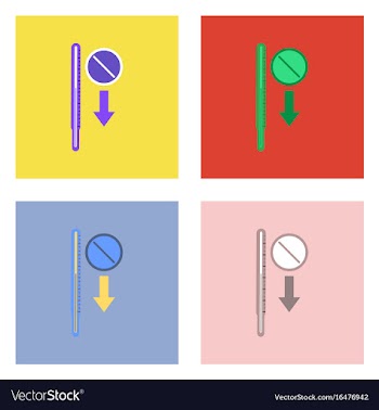 Flat icon design collection medical thermometer vector image