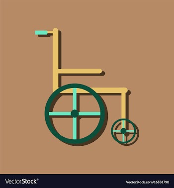 Flat icon design collection medical wheelchair in vector image
