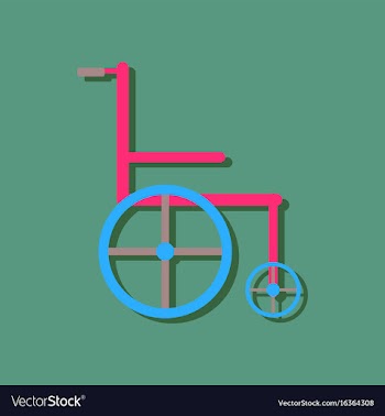 Flat icon design collection medical wheelchair in vector image